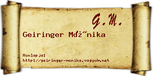 Geiringer Mónika névjegykártya